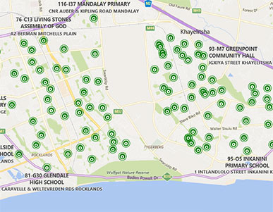 voting stations of South African general election 2019